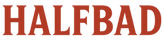 Red 'HALFBAD' logo on a white background